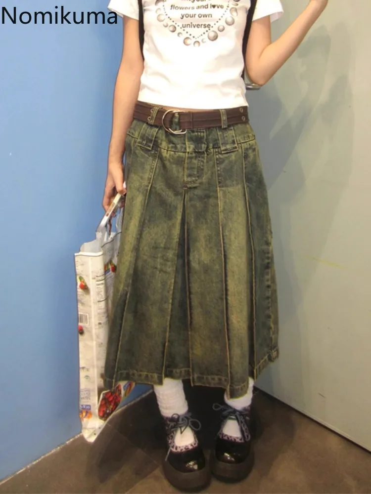 Vintage Punk Women Skirt Streetwear Pleated Jupe 2025 Faldas Mujer De Moda High Wiast Tunic Saia Casual Chic Summer Denim Skirts
Vintage Punk Women Skirt Streetwear Pleated Jupe 2025 Faldas Mujer De Moda High Wiast Tunic Saia Casual Chic Summer Denim Skirts