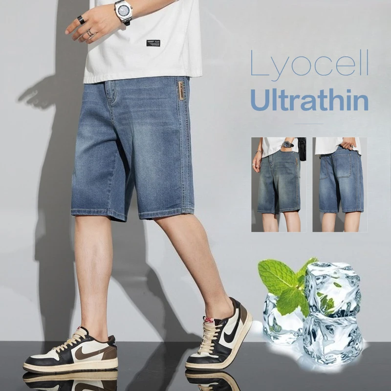 Summer Thin Men's Lyocell Fabric Denim Shorts Five-Point Pants Breathable Loose Fit Casual Plus Size Summer Beach Shorts
Summer Thin Men's Lyocell Fabric Denim Shorts Five-Point Pants Breathable Loose Fit Casual Plus Size Summer Beach Shorts
