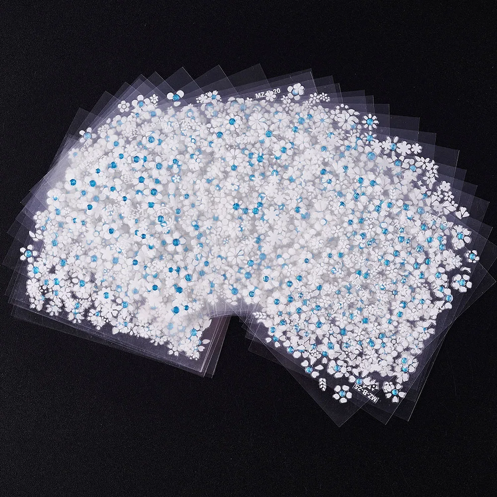 12 Sheets White/Black Flower Nail Art Stickers Decal 3D Self-Adhesive Simulation Blue Diamond Nail Decoration DIY Nail Applique
12 Sheets White/Black Flower Nail Art Stickers Decal 3D Self-Adhesive Simulation Blue Diamond Nail Decoration DIY Nail Applique