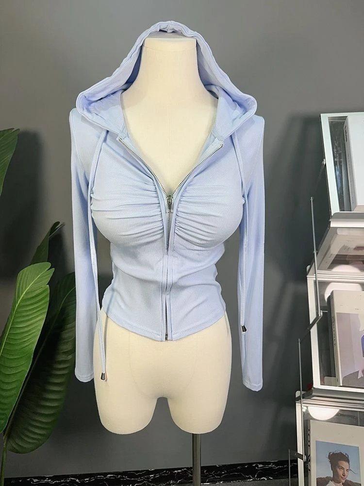 Korean style New Women's Spring Autumn Hooded Sport T-shirt Long Sleeve Cardigan Slimming Style Zipper Top Jacket
Korean style New Women's Spring Autumn Hooded Sport T-shirt Long Sleeve Cardigan Slimming Style Zipper Top Jacket