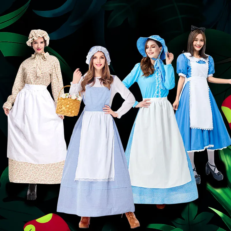 European Countryside Style Halloween Costume Adult Children Parent-Child Fairy Tale Story Colonial Period Dress Polyester Fiber
European Countryside Style Halloween Costume Adult Children Parent-Child Fairy Tale Story Colonial Period Dress Polyester Fiber