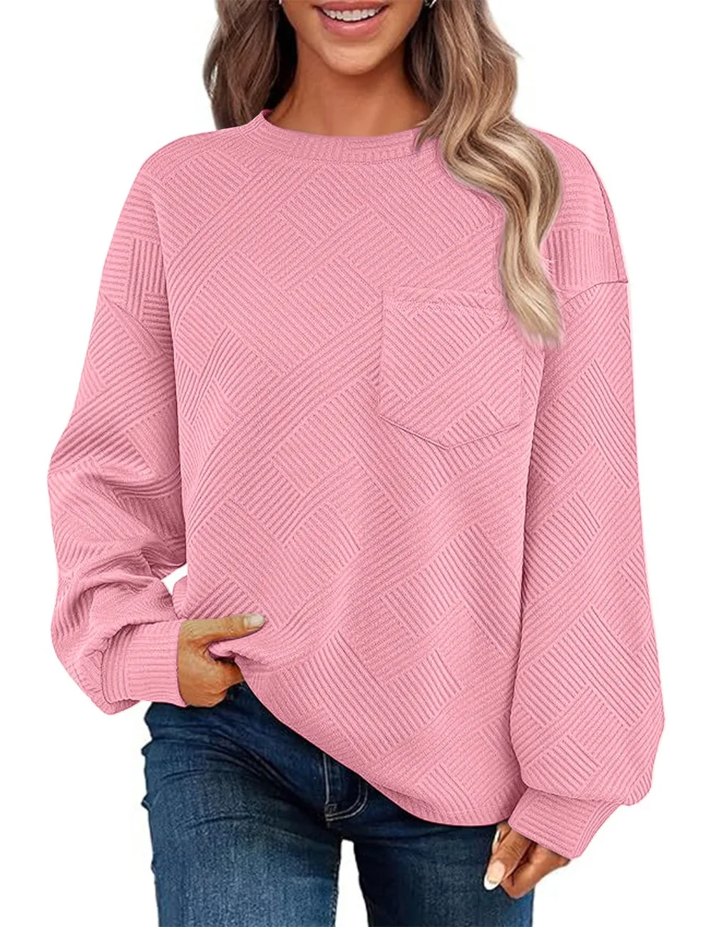 Вязаный жаккардовый свитшот с длинными рукавами, круглым вырезом и нагрудным карманом, повседневный свободный пуловер
Вязаный жаккардовый свитшот с длинными рукавами, круглым вырезом и нагрудным карманом, повседневный свободный пуловер