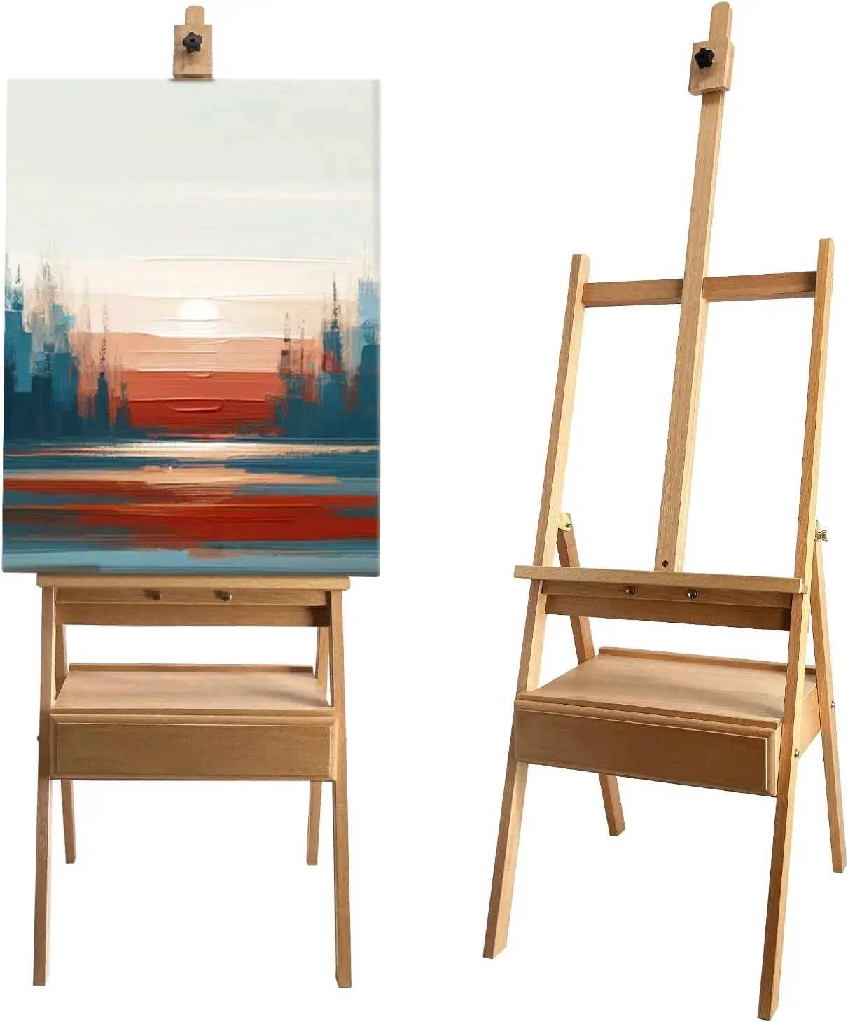 H-Frame Adjustable Wooden Easel Stand with Storage Drawer, 60-75 Inch for Adults & Students, Sturdy Canvas Holder up to 36''
H-Frame Adjustable Wooden Easel Stand with Storage Drawer, 60-75 Inch for Adults & Students, Sturdy Canvas Holder up to 36''