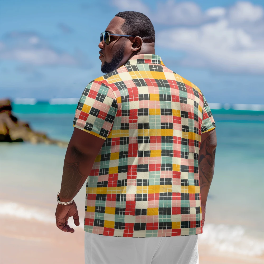 Plus Size Men's Summer Short Sleeve Lapel Multi-color plaid printed short-sleeved shirt Daily Casual Button Polo Shirt
Plus Size Men's Summer Short Sleeve Lapel Multi-color plaid printed short-sleeved shirt Daily Casual Button Polo Shirt