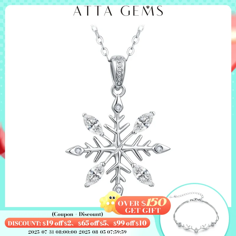 ATTAGEMS D VVS1 Color Moissanite Necklace for Women Real 925 Sterling Silver Christmas Snowflake Pendant Party Gif Fine Jewelry
ATTAGEMS D VVS1 Color Moissanite Necklace for Women Real 925 Sterling Silver Christmas Snowflake Pendant Party Gif Fine Jewelry