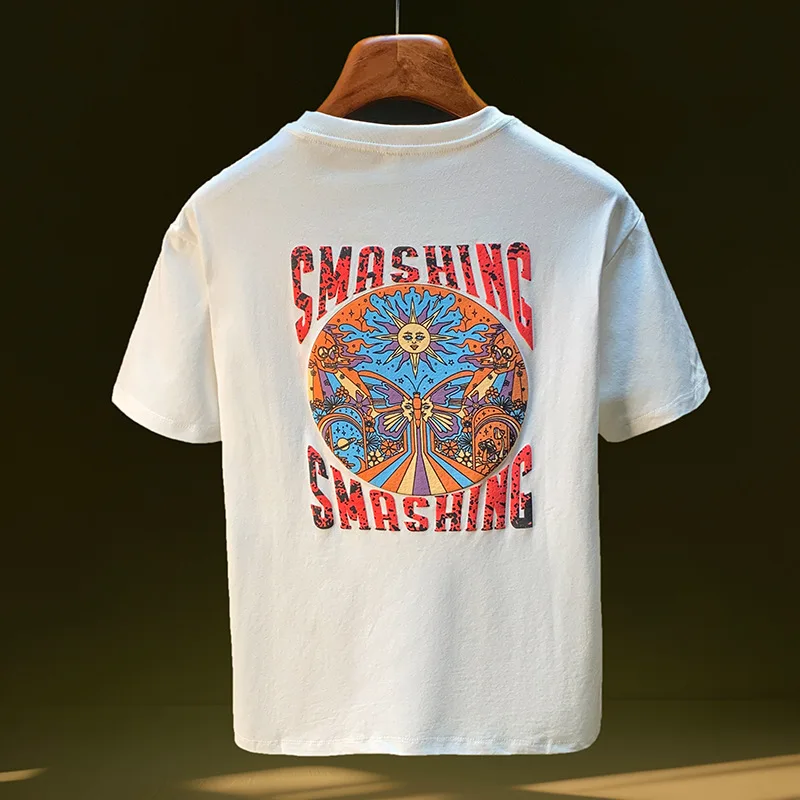 Retro printed T-shirt for summer 2025, thin, versatile, fashionable, high-end, trendy, casual short sleeved top
Retro printed T-shirt for summer 2025, thin, versatile, fashionable, high-end, trendy, casual short sleeved top