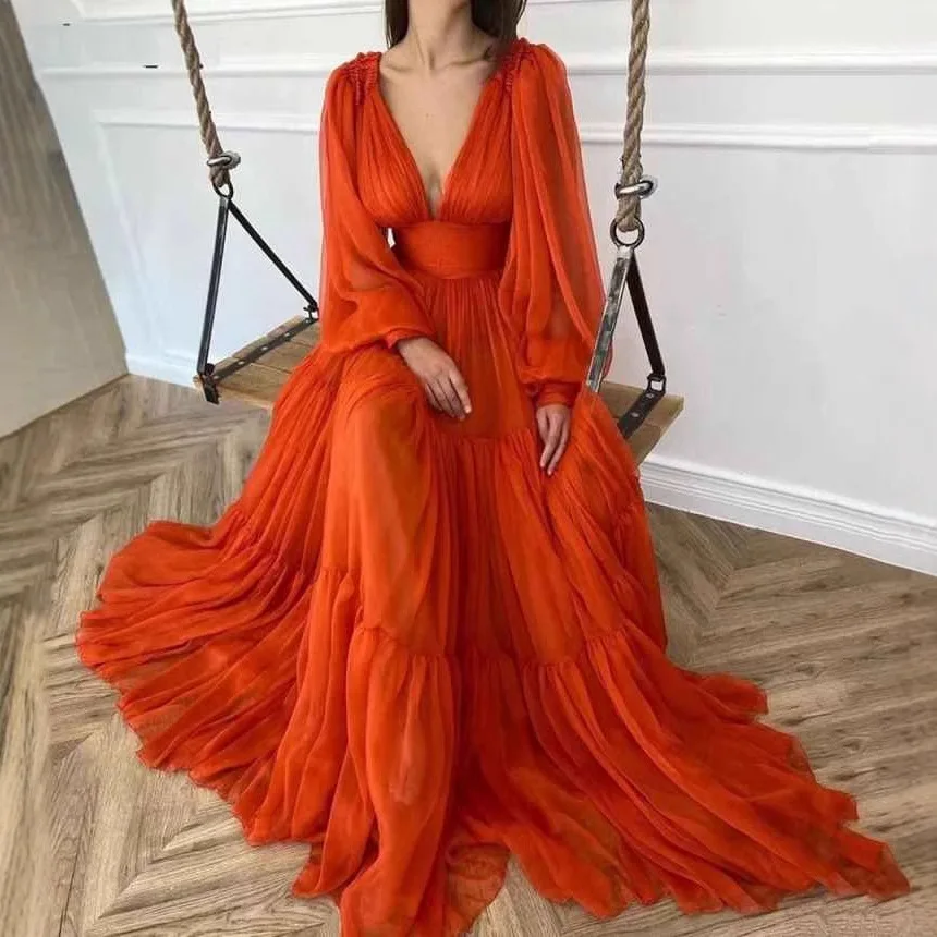 Vintage Chiffon Long Evening Dress Deep V Neck A-Line Floor Length Formal Evening Dress Wedding Guest Dress 2025 Free Customized
Vintage Chiffon Long Evening Dress Deep V Neck A-Line Floor Length Formal Evening Dress Wedding Guest Dress 2025 Free Customized