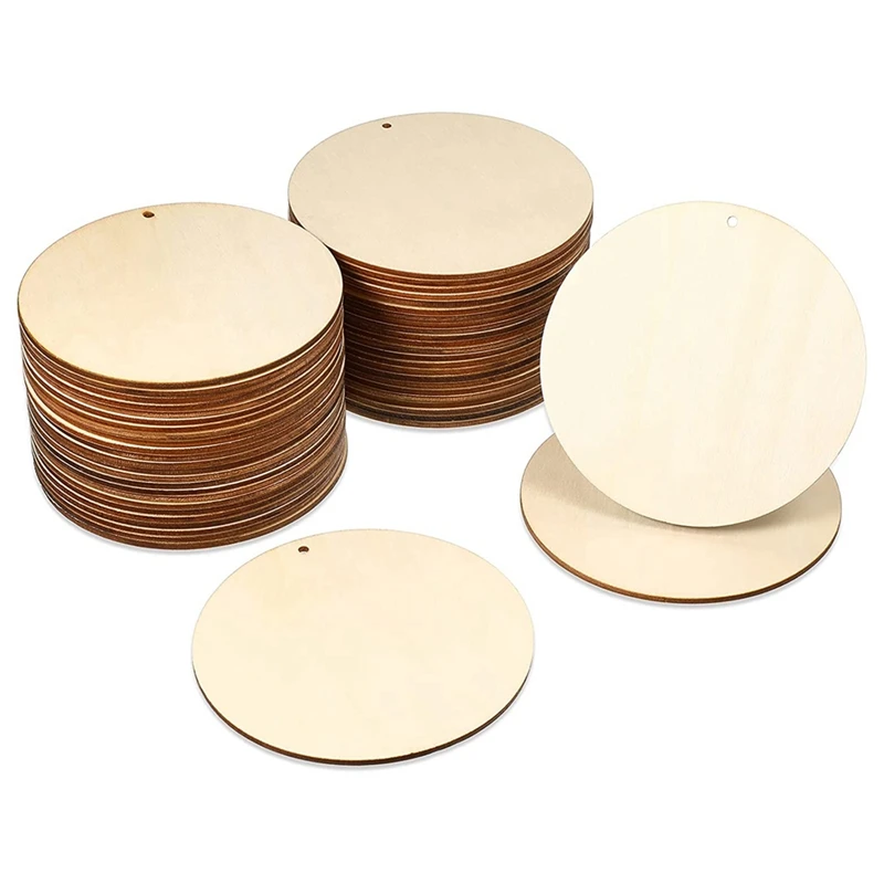 50 Pieces Wood Circles Unfinished Round Cutouts Pre-Drilled Tags Slices Blank Wooden Discs With Holes Pendants (4 Inch)
50 Pieces Wood Circles Unfinished Round Cutouts Pre-Drilled Tags Slices Blank Wooden Discs With Holes Pendants (4 Inch)