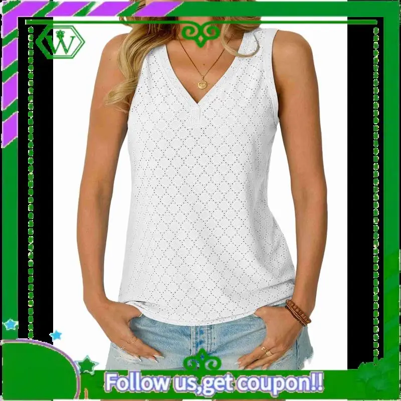 Latest-Women Eyelet Embroidery V Neck Beach Vacation Fashion Boho Sleeveless Tank Top
Latest-Women Eyelet Embroidery V Neck Beach Vacation Fashion Boho Sleeveless Tank Top