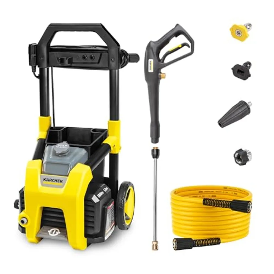 Electric Pressure Washer K1800PS CETA Certified 1.2 GPM with 3 Spray Nozzles and Detergent Tank for Cars Driveways Sidin
Electric Pressure Washer K1800PS CETA Certified 1.2 GPM with 3 Spray Nozzles and Detergent Tank for Cars Driveways Sidin