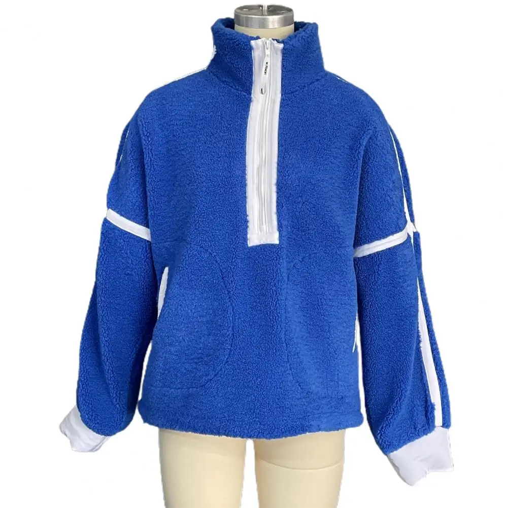 Warm Winter Sweatshirt Cozy Color Block Zip-up Sweatshirt for Women with Plush Lining High Collar Warm Winter Pullover
Warm Winter Sweatshirt Cozy Color Block Zip-up Sweatshirt for Women with Plush Lining High Collar Warm Winter Pullover
