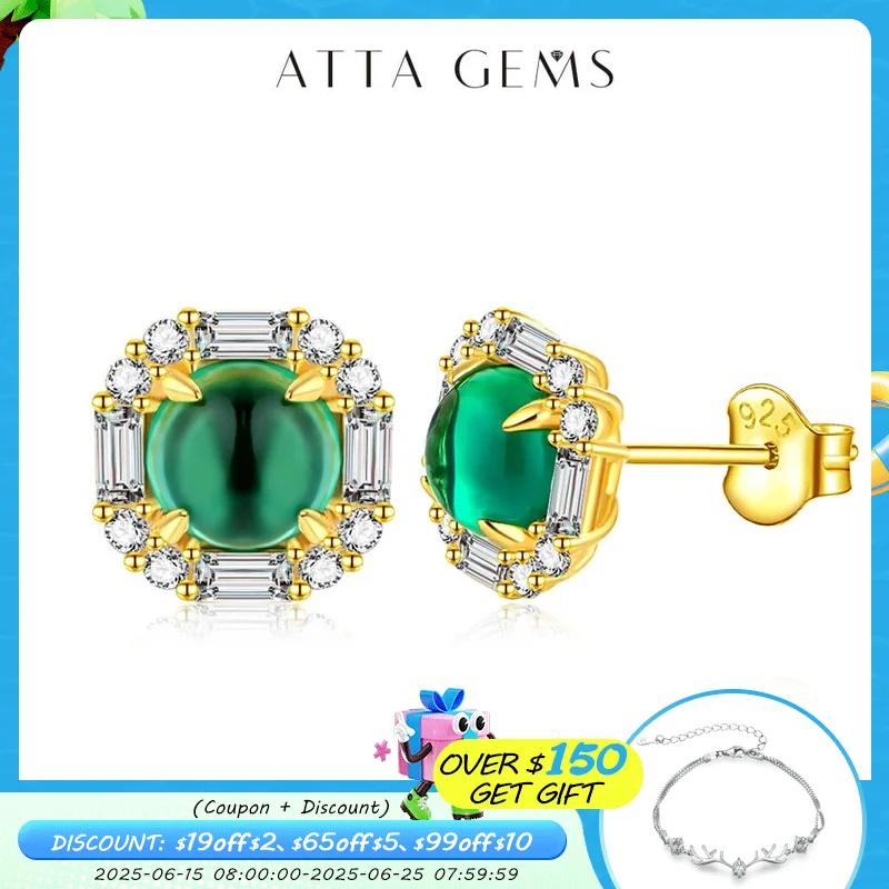 ATTAGEMS 100% 925 Sterling Silver Round Emerald Moissanite Gemstone Engagement 18K Gold Plated Earrings For Women Fine Jewelry
ATTAGEMS 100% 925 Sterling Silver Round Emerald Moissanite Gemstone Engagement 18K Gold Plated Earrings For Women Fine Jewelry