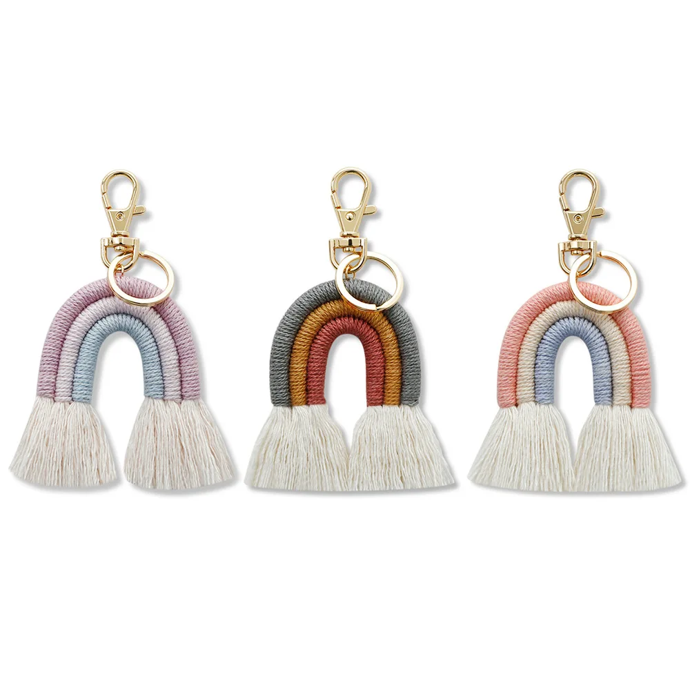 Bohemian Style Braided Rainbow Keychain Pendant for Women - Handmade Boho Tassel Keyring for Bags
Bohemian Style Braided Rainbow Keychain Pendant for Women - Handmade Boho Tassel Keyring for Bags