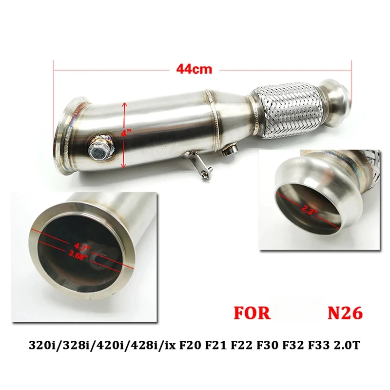 Downpipe For N26 320i/328i/420i/428i/Ix F20 F21 F22 F30 F32 F33 2.0T Car Engine Accessories Catless Exhaust System Down Pipe
Downpipe For N26 320i/328i/420i/428i/Ix F20 F21 F22 F30 F32 F33 2.0T Car Engine Accessories Catless Exhaust System Down Pipe