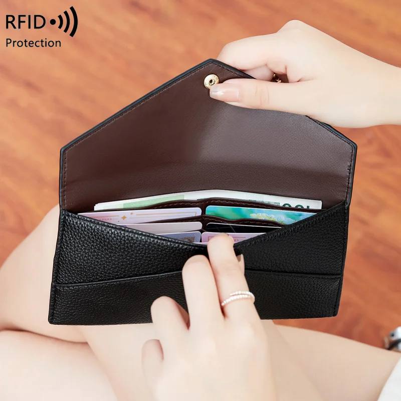 Western RFID Blocking Litchi Grain PU Leather Long Women Wallet Large Capacity Super Thin Purse for Ladies
Western RFID Blocking Litchi Grain PU Leather Long Women Wallet Large Capacity Super Thin Purse for Ladies