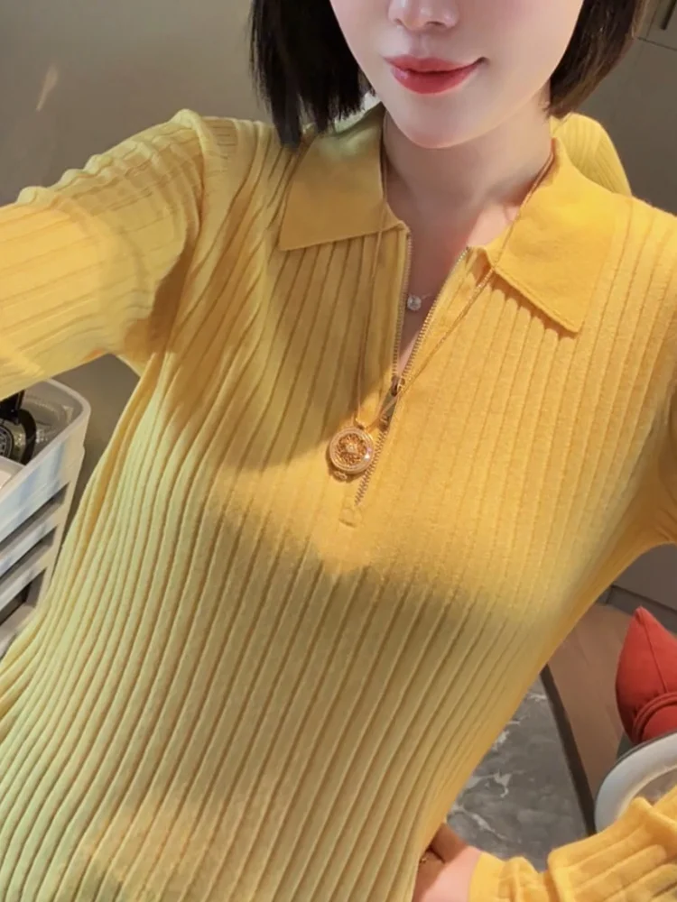 Ele Color Knitwear Collared Faionable Versatile Slimming Women's Top Large Size Autumn New Arrival Snow Dr
Ele Color Knitwear Collared Faionable Versatile Slimming Women's Top Large Size Autumn New Arrival Snow Dr