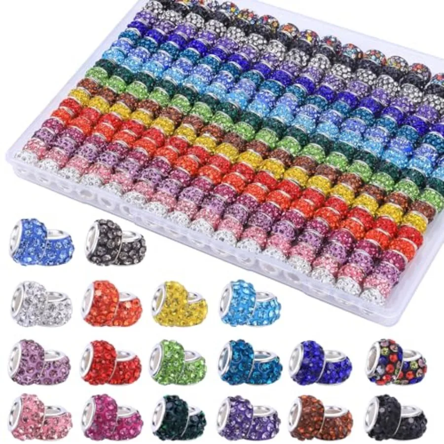 European Large Hole Beads, Colorful Glass Charm Beads Set, Assorted Patterns and Designs Rhinestone Craft Beads for DIY Bracele
European Large Hole Beads, Colorful Glass Charm Beads Set, Assorted Patterns and Designs Rhinestone Craft Beads for DIY Bracele