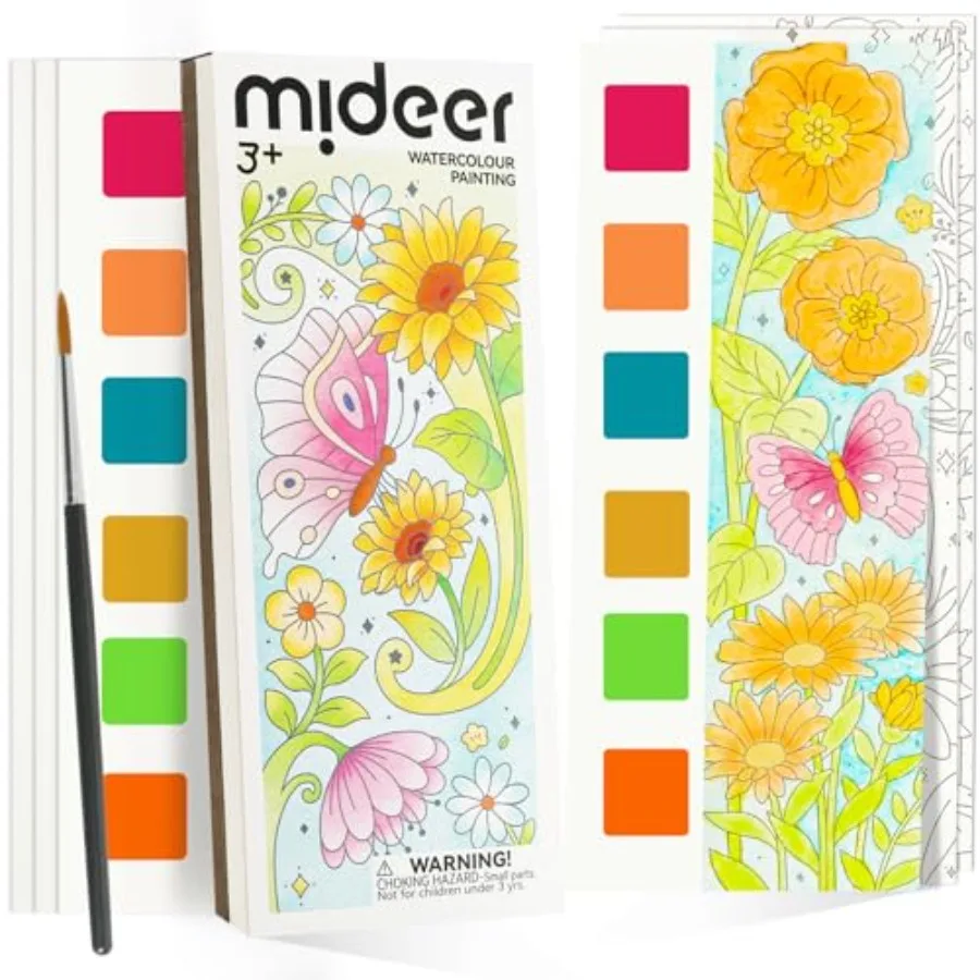 Watercolor Painting Coloring Books Pocket Watercolor Paint Bookmarks, Mess Free Paint with Water Set, Travel Class Activities A
Watercolor Painting Coloring Books Pocket Watercolor Paint Bookmarks, Mess Free Paint with Water Set, Travel Class Activities A