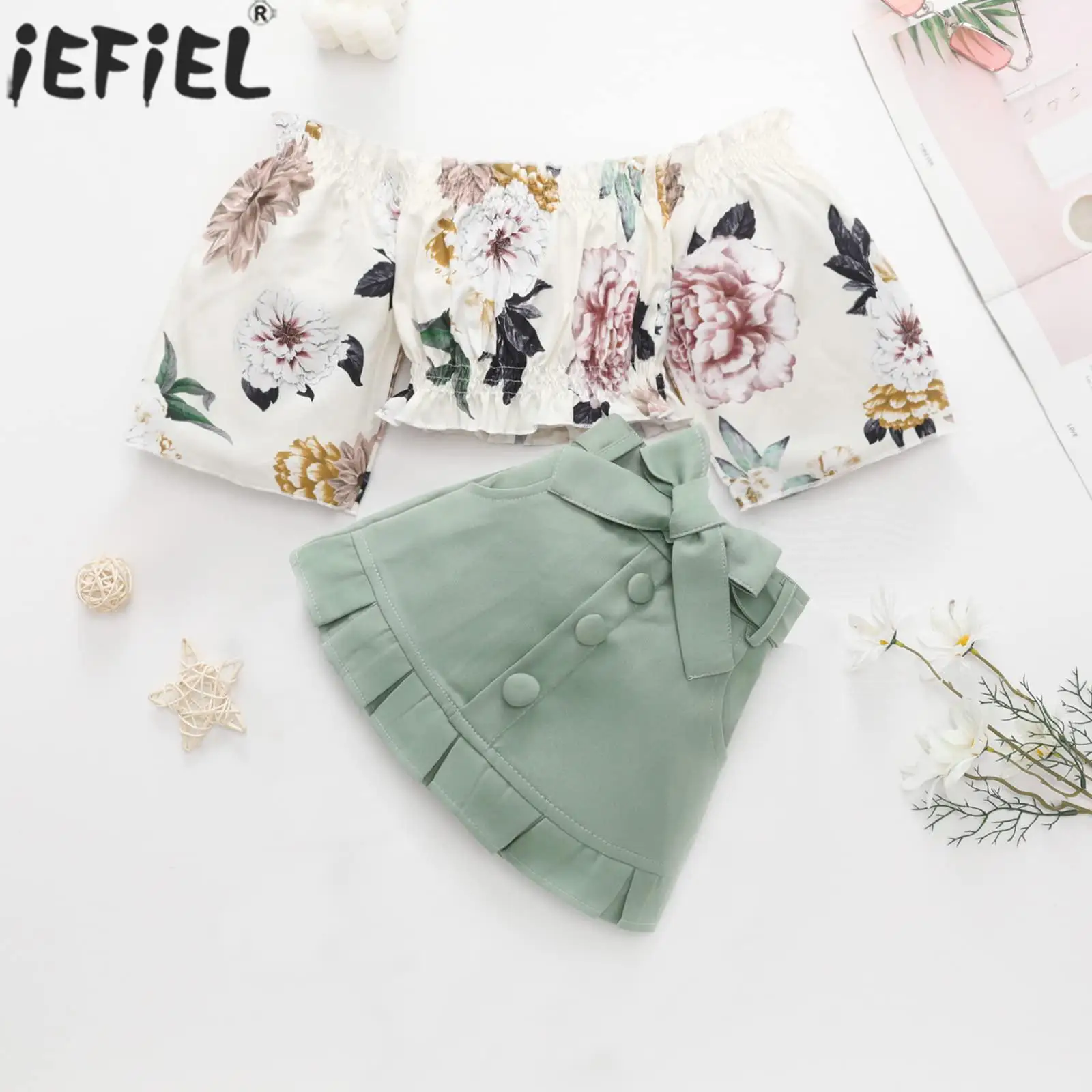 Girls Cotton Casual Outfit Set Off Shoulder Floral Print Tops with Elastic Waist Skirt for School Daily Wear Birthday Party
Girls Cotton Casual Outfit Set Off Shoulder Floral Print Tops with Elastic Waist Skirt for School Daily Wear Birthday Party