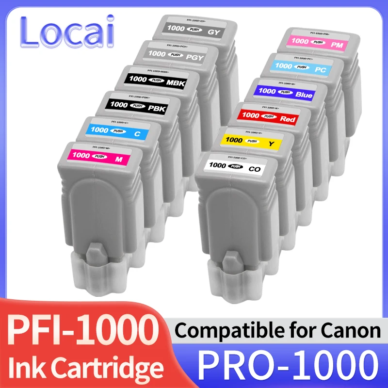 Новый картридж с чернилами PRO1000 PRO-1000 pfi-1000 PFI-1000, совместимый с принтером Canon image PROGRAF PRO 1000, 12 цветов, пигментные чернила 
Новый картридж с чернилами PRO1000 PRO-1000 pfi-1000 PFI-1000, совместимый с принтером Canon image PROGRAF PRO 1000, 12 цветов, пигментные чернила