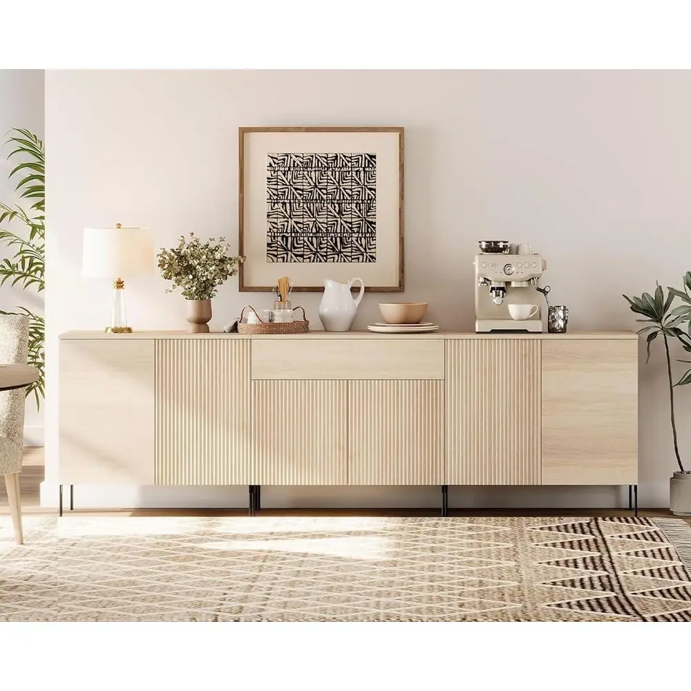94.5 Sideboard Cabinet with 1 Drawer & 6 Doors, 3-in-1 Storage Cabinet, Adjustable Shelves, Suitable for Coffee Bar, Wine Bar, D
94.5 Sideboard Cabinet with 1 Drawer & 6 Doors, 3-in-1 Storage Cabinet, Adjustable Shelves, Suitable for Coffee Bar, Wine Bar, D
