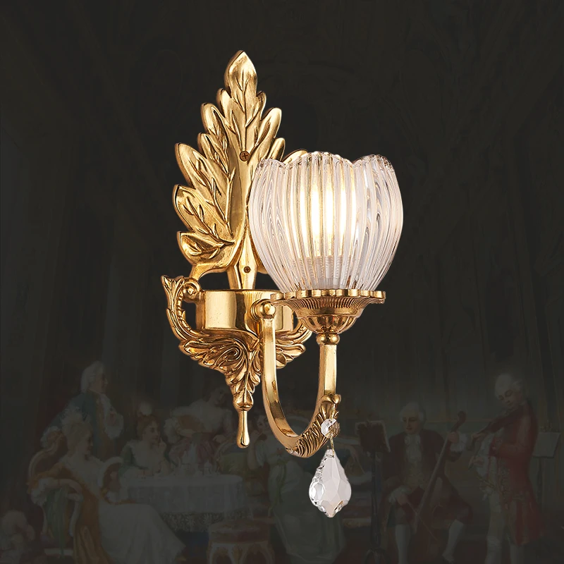 European Luxury Living Room Aisle Wall Lamp French Classic Brass Glass Bedroom Bedside Decorative Wall Light
European Luxury Living Room Aisle Wall Lamp French Classic Brass Glass Bedroom Bedside Decorative Wall Light