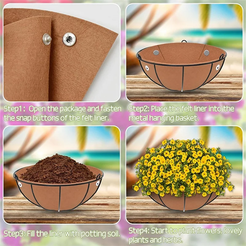 B97A-3Pack Фетровые вкладыши для круглых подвесных корзин, улучшите свои висячие растения и цветы
B97A-3Pack Фетровые вкладыши для круглых подвесных корзин, улучшите свои висячие растения и цветы