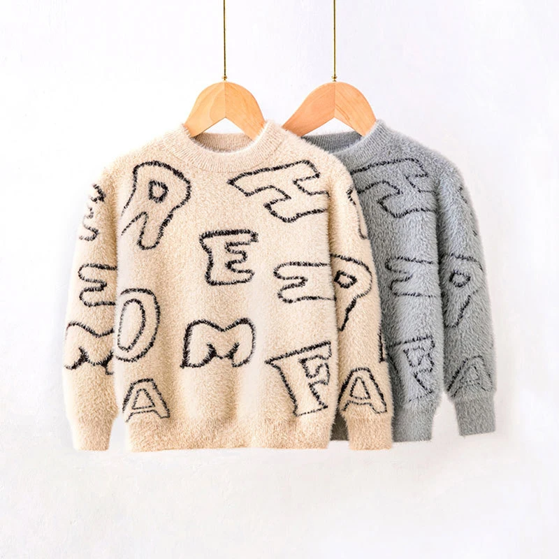 Autumn Winter Boys Girls Knitted Sweater Baby Kids Mink Velvet Warm Long Sleeve Tops Toddler Children's Pullover Knitwear
Autumn Winter Boys Girls Knitted Sweater Baby Kids Mink Velvet Warm Long Sleeve Tops Toddler Children's Pullover Knitwear
