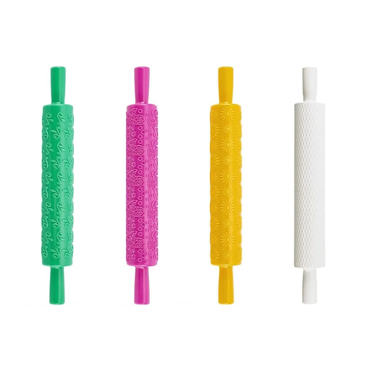 Retails 4Pcs Clay Modeling Pattern Rollers Kit 4 Colors Leather Texture Roller Plastic Rolling Pin Polymer Clay for DIY Handmade
Retails 4Pcs Clay Modeling Pattern Rollers Kit 4 Colors Leather Texture Roller Plastic Rolling Pin Polymer Clay for DIY Handmade
