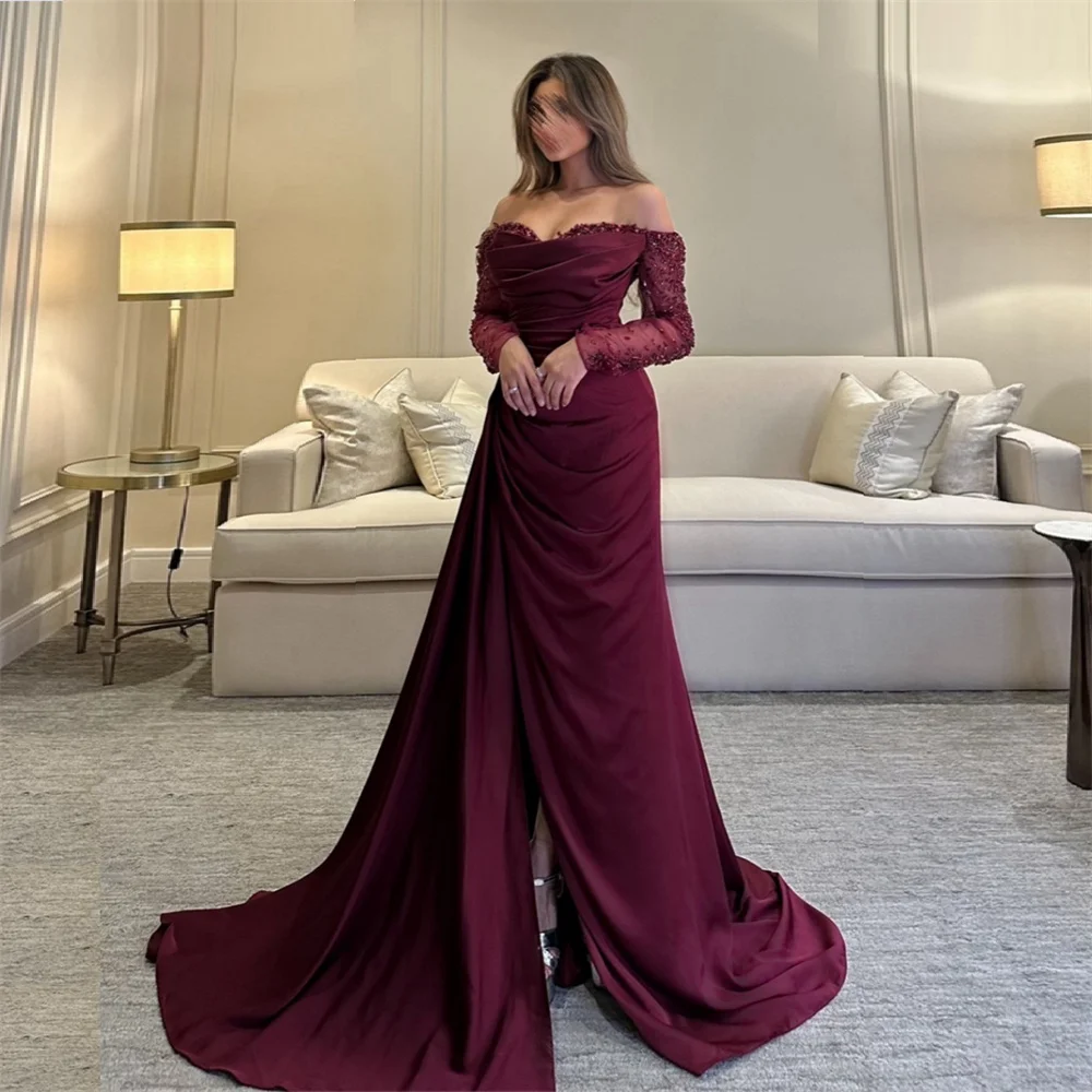 Customized Formal Dress Prom Saudi Arabia Off-the-shoulder A-line Floor Length Sequin Skirts Tulle Lace Bespoke Occasion Dresses
Customized Formal Dress Prom Saudi Arabia Off-the-shoulder A-line Floor Length Sequin Skirts Tulle Lace Bespoke Occasion Dresses