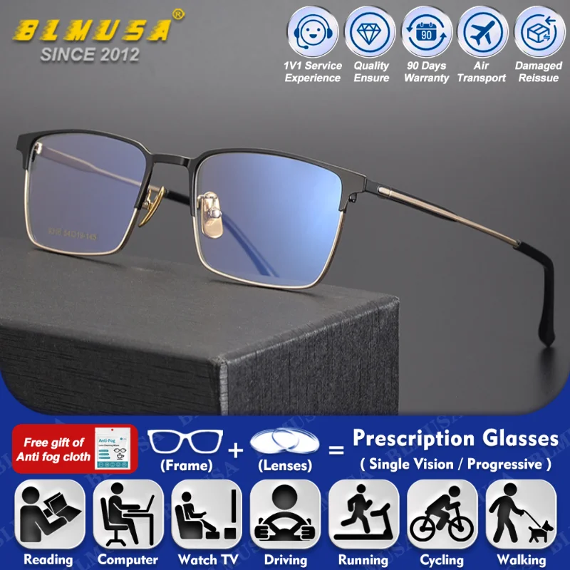 BLMUSA (L) Vintage Style Men's Square Frame Anti Blue Ray Reading Glasses Trendy Photochromic Multifocal Prescription Eyeglasses
BLMUSA (L) Vintage Style Men's Square Frame Anti Blue Ray Reading Glasses Trendy Photochromic Multifocal Prescription Eyeglasses
