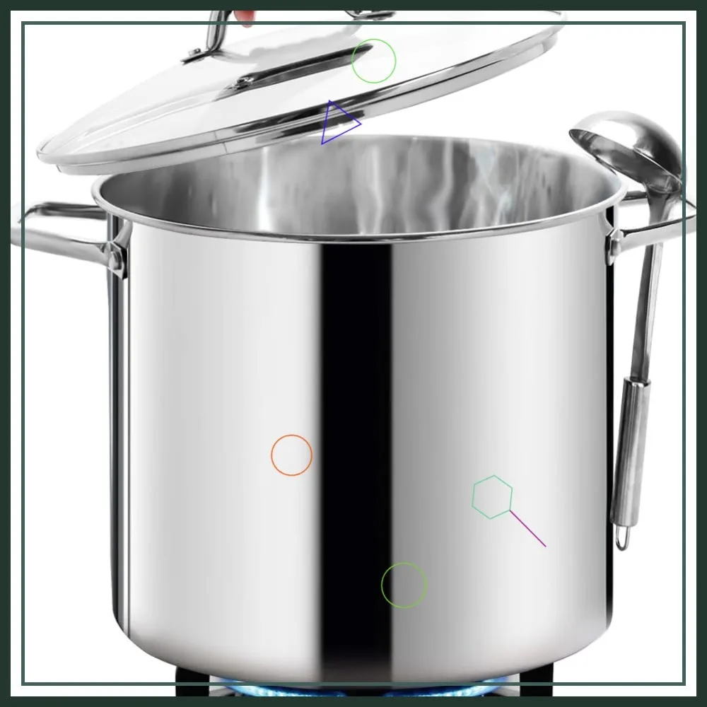 Большая кастрюля на 24 кварта с крышкой, посуда из нержавеющей стали без никеля для здорового приготовления пищи, прочная индукционная кастрюля для супов
Большая кастрюля на 24 кварта с крышкой, посуда из нержавеющей стали без никеля для здорового приготовления пищи, прочная индукционная кастрюля для супов