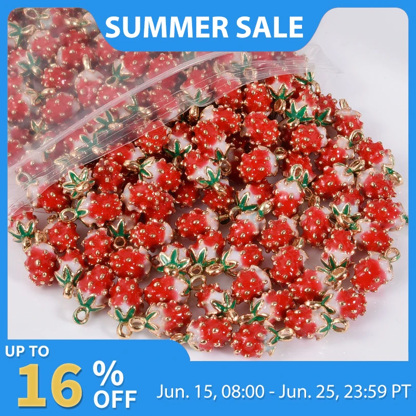10pcs/Lot 3D Enamel Strawberry Charms For Jewelry Making Supplies Oil Drop Fruit Pendants Charm DIY Earrings Bracelets Keychain
10pcs/Lot 3D Enamel Strawberry Charms For Jewelry Making Supplies Oil Drop Fruit Pendants Charm DIY Earrings Bracelets Keychain