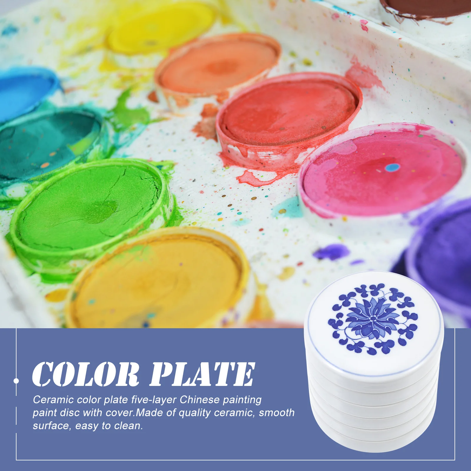 1Set Ceramic Paint Tray Durable Round Ink Dish for Artists Color Mixing Watercolor Pigment Board Painting Tool
1Set Ceramic Paint Tray Durable Round Ink Dish for Artists Color Mixing Watercolor Pigment Board Painting Tool