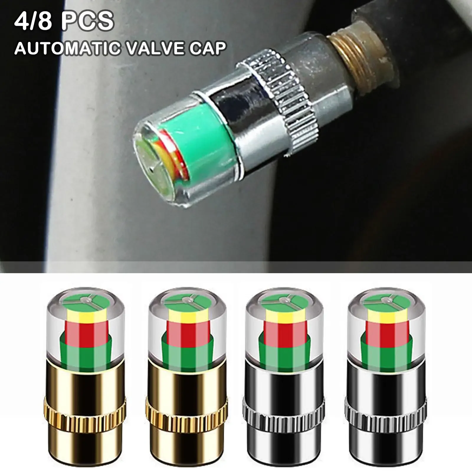 4pcs Car Tire Pressure IndicatorTire Pressure Warning Cap Valve Cap Sensor Tire Pressure Gauge Indicator Valve Detection Monitol
4pcs Car Tire Pressure IndicatorTire Pressure Warning Cap Valve Cap Sensor Tire Pressure Gauge Indicator Valve Detection Monitol