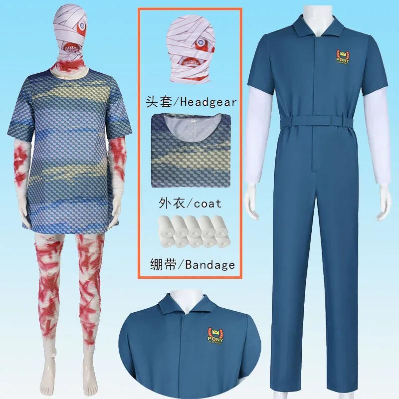 Jimbo Cosplay Cosplay Costume Game Mouthwashing Mummy Captain Curly Bodysuit Uniform Mask Suit Anya Outfit for Man Woman
Jimbo Cosplay Cosplay Costume Game Mouthwashing Mummy Captain Curly Bodysuit Uniform Mask Suit Anya Outfit for Man Woman