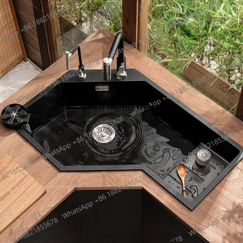 Quartz stone sink corner large single sink kitchen special-shaped vegetable basin granite sink
Quartz stone sink corner large single sink kitchen special-shaped vegetable basin granite sink