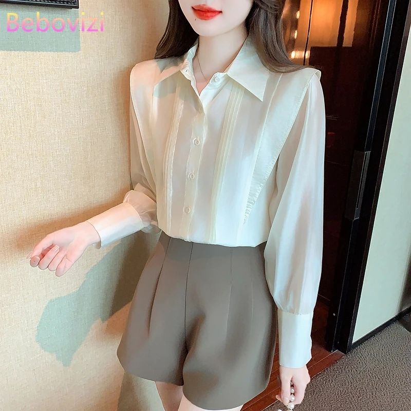 High-End Tencel Chiffon Blouse Top for Women Spring Korean New Long Sleeve Polo Collar Shirt
High-End Tencel Chiffon Blouse Top for Women Spring Korean New Long Sleeve Polo Collar Shirt