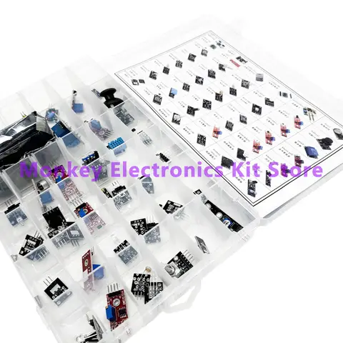 45 in 1 Sensors Modules and  16 Kinds Starter Kit For Arduino Raspberry Pi , Better Than 37 in 1 With Box DIY UNO R3 MEGA2560