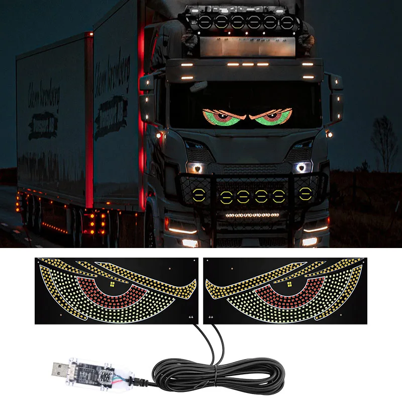 USB 12V/24V Multi-Mode Car Truck Lights Devil's Eye Light RGB Dynamic Decorative Light Windshield Led Display Decor Pixel Panel
USB 12V/24V Multi-Mode Car Truck Lights Devil's Eye Light RGB Dynamic Decorative Light Windshield Led Display Decor Pixel Panel