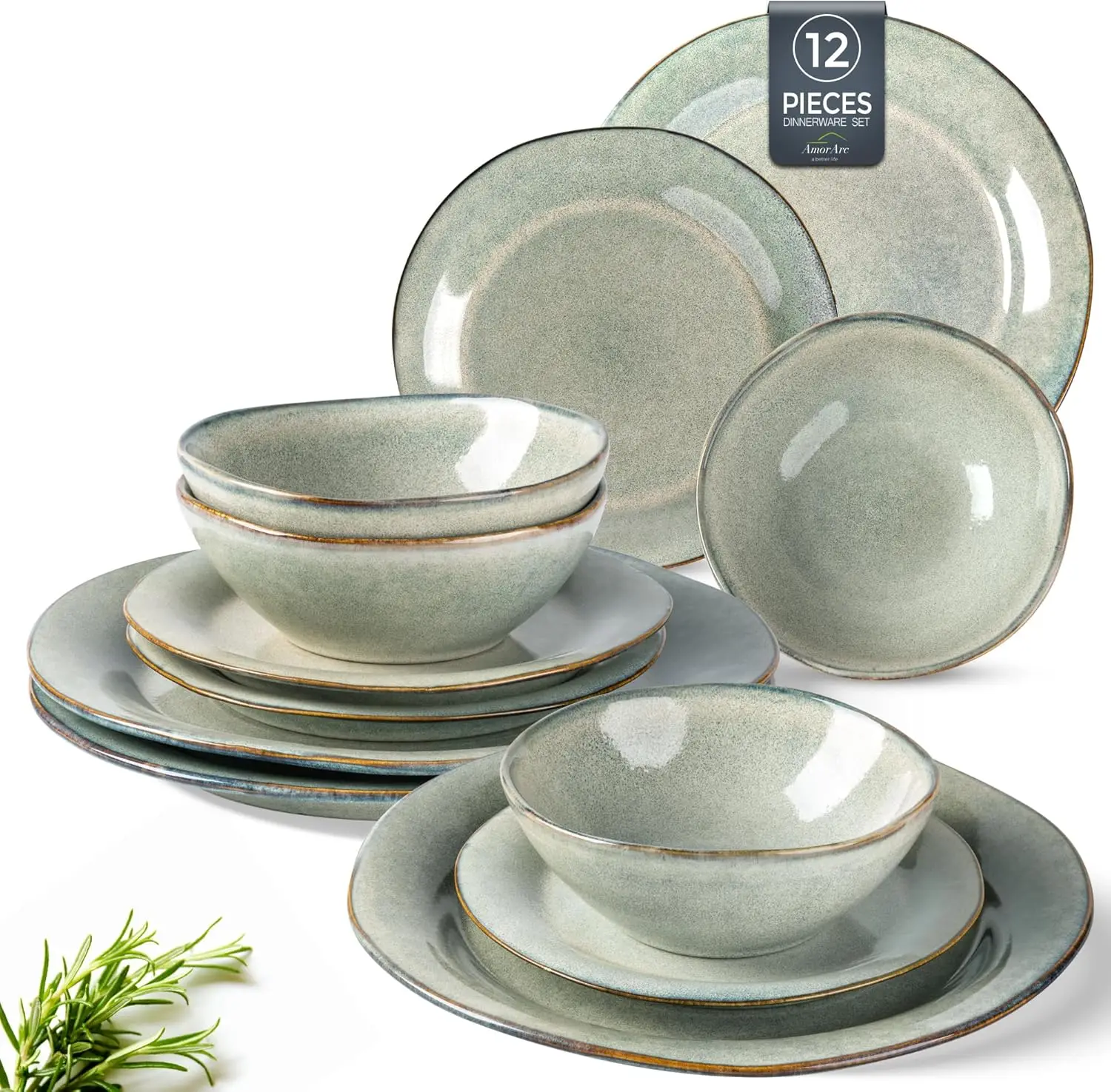 Ceramic Dinnerware Sets, Handmade Stoneware Reactive Glaze Plates and Bowls Set, Scratch Resistant | Dishwasher & Microwave Safe
Ceramic Dinnerware Sets, Handmade Stoneware Reactive Glaze Plates and Bowls Set, Scratch Resistant | Dishwasher & Microwave Safe