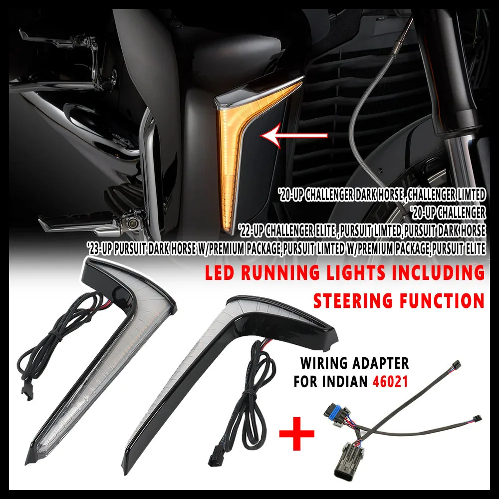 NEWFOR INDIAN PURSUIT NEW LED Lights Running Lights Including Steering Function FOR 20-up Challenger Models LOWER FAIRING LIGHTS
NEWFOR INDIAN PURSUIT NEW LED Lights Running Lights Including Steering Function FOR 20-up Challenger Models LOWER FAIRING LIGHTS