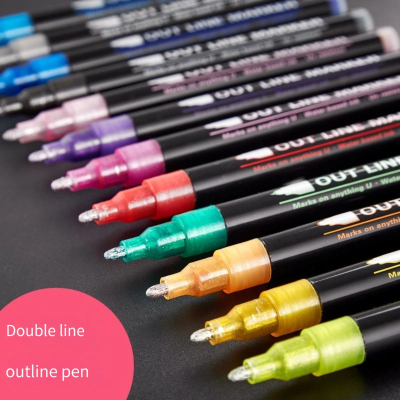 12 Color Glitter Outline Markers Curve Pen Set Super Squiggles Markers, Supersquiggles Set for Art Drawing Christmas Card
12 Color Glitter Outline Markers Curve Pen Set Super Squiggles Markers, Supersquiggles Set for Art Drawing Christmas Card