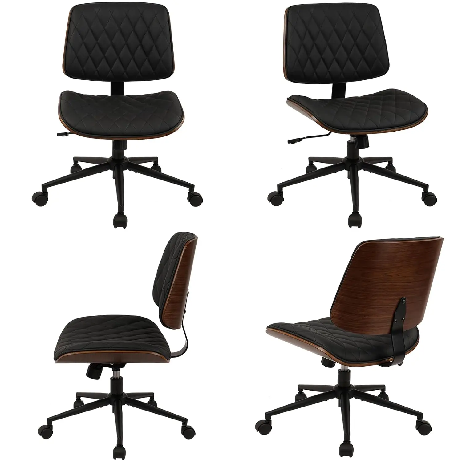Adjustable Armless PU Leather Mid Back Office Chair 360 Swivel Wheels Home Meeting Room Black 4 Pack Customized
Adjustable Armless PU Leather Mid Back Office Chair 360 Swivel Wheels Home Meeting Room Black 4 Pack Customized