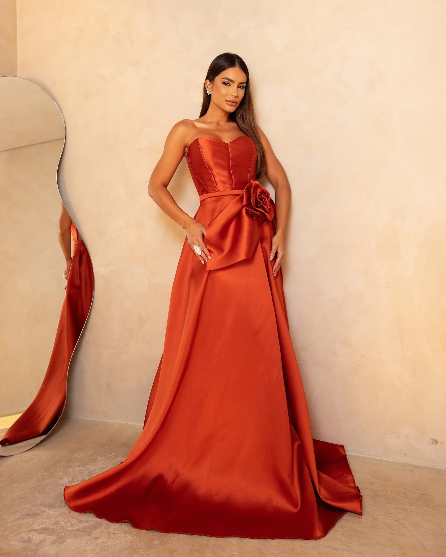 Customized High Quality Satin 3D Flowers Evening Dresses Sexy Sweetheart Sleeveless Cocktail Dress Custom Size Prom Dress
Customized High Quality Satin 3D Flowers Evening Dresses Sexy Sweetheart Sleeveless Cocktail Dress Custom Size Prom Dress