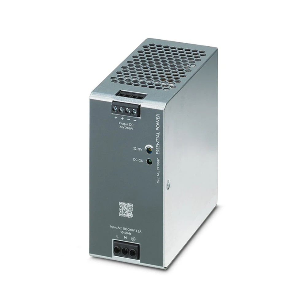 Power Supply 2910587 ESSENTIAL-PS/1AC/24DC/240W/EE
Power Supply 2910587 ESSENTIAL-PS/1AC/24DC/240W/EE