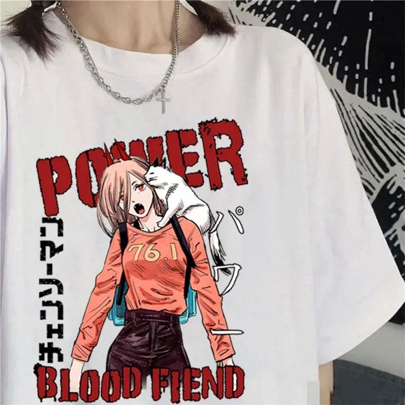 Модная футболка с рисунком аниме Power, уличная одежда с коротким рукавом, повседневные свободные футболки в стиле хип-хоп
Модная футболка с рисунком аниме Power, уличная одежда с коротким рукавом, повседневные свободные футболки в стиле хип-хоп