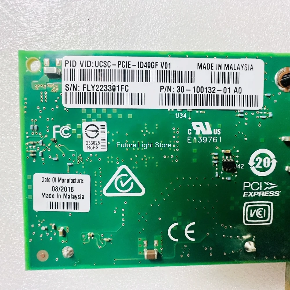 Для INTEL двухпортовая оптоволоконная сетевая карта 40G 10G UCSC-PCIE-ID40GF XL710-QDA2
Для INTEL двухпортовая оптоволоконная сетевая карта 40G 10G UCSC-PCIE-ID40GF XL710-QDA2