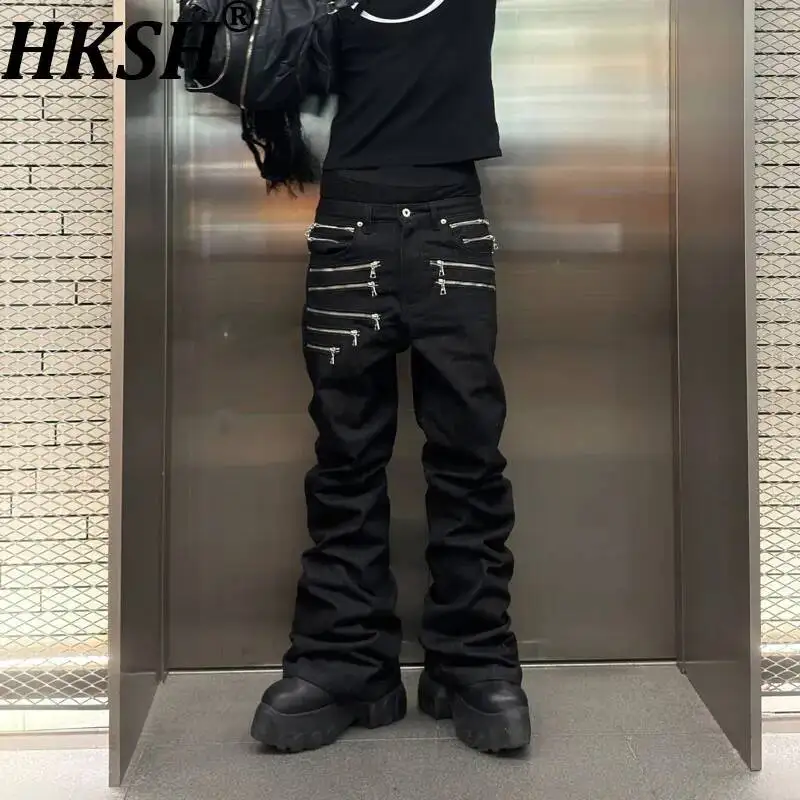 HKSH Spring Autumn New Men's Dark Tide Chic Ins Punk Zippers Jeans Vintage Slim Fit Flared Stacked Original Denim Pants HK25526
HKSH Spring Autumn New Men's Dark Tide Chic Ins Punk Zippers Jeans Vintage Slim Fit Flared Stacked Original Denim Pants HK25526