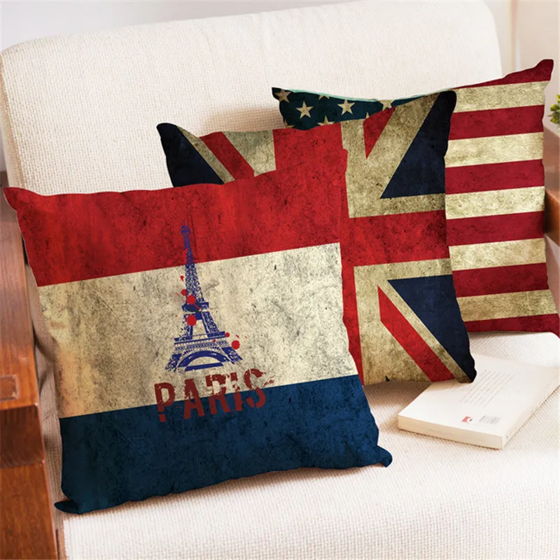 45x45cm Vintage Flag Printed Cushion Cover Pillow Case Cotton Linen Sofa Home Living Room Chair Seat Decoration
45x45cm Vintage Flag Printed Cushion Cover Pillow Case Cotton Linen Sofa Home Living Room Chair Seat Decoration
